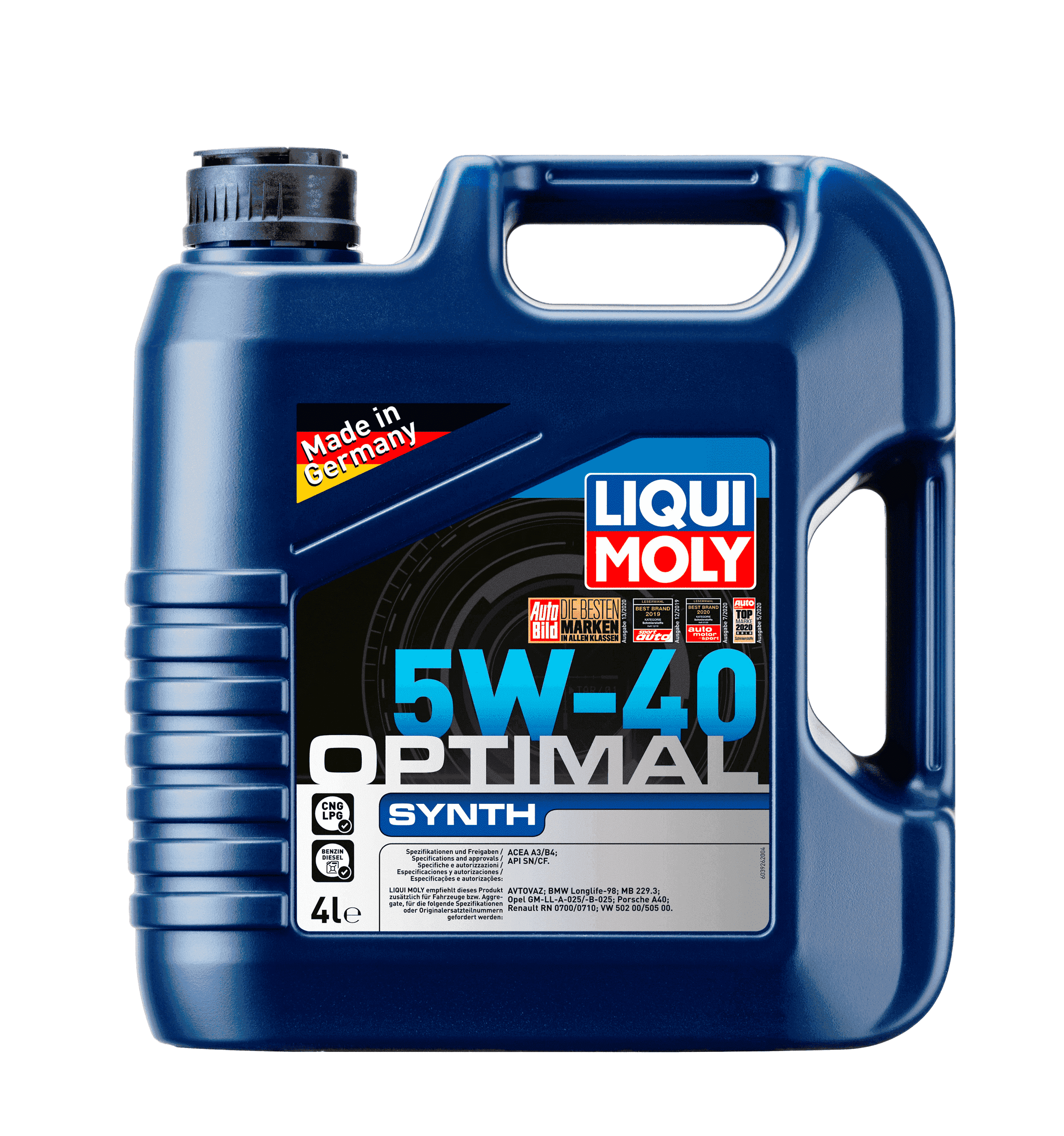 Моторное масло Liqui Moly Optimal Synth 5W-40, 4л